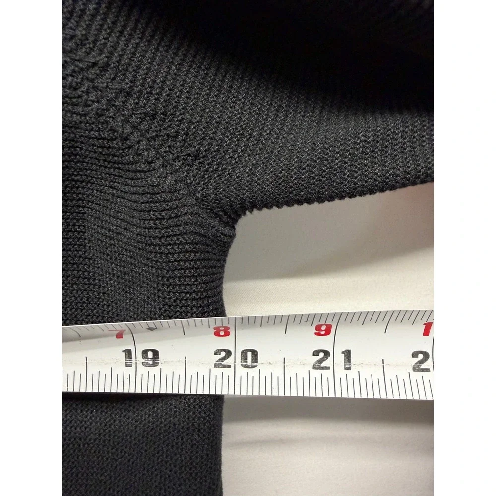 Pure Jill Womens Black Layered V-Neck Long Sleeve Knit Sweater Size L